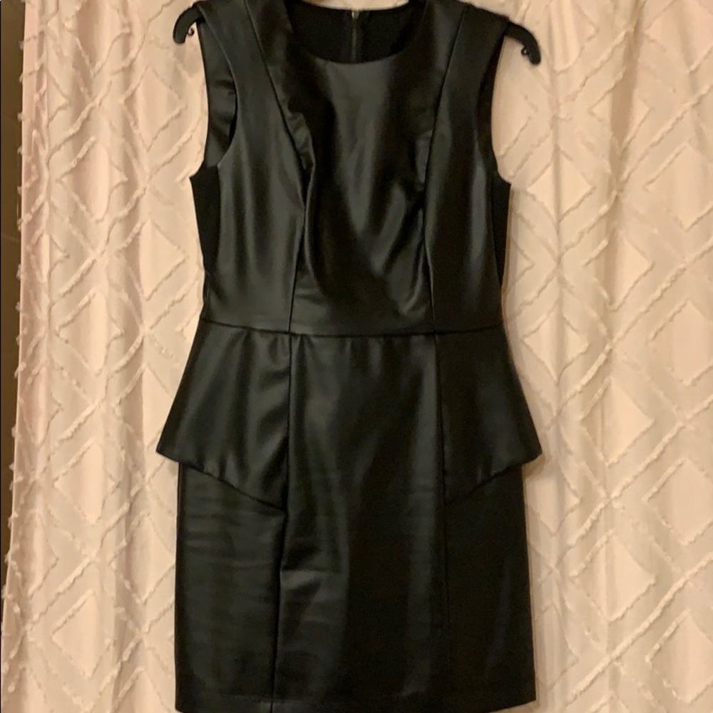 Black leather dress